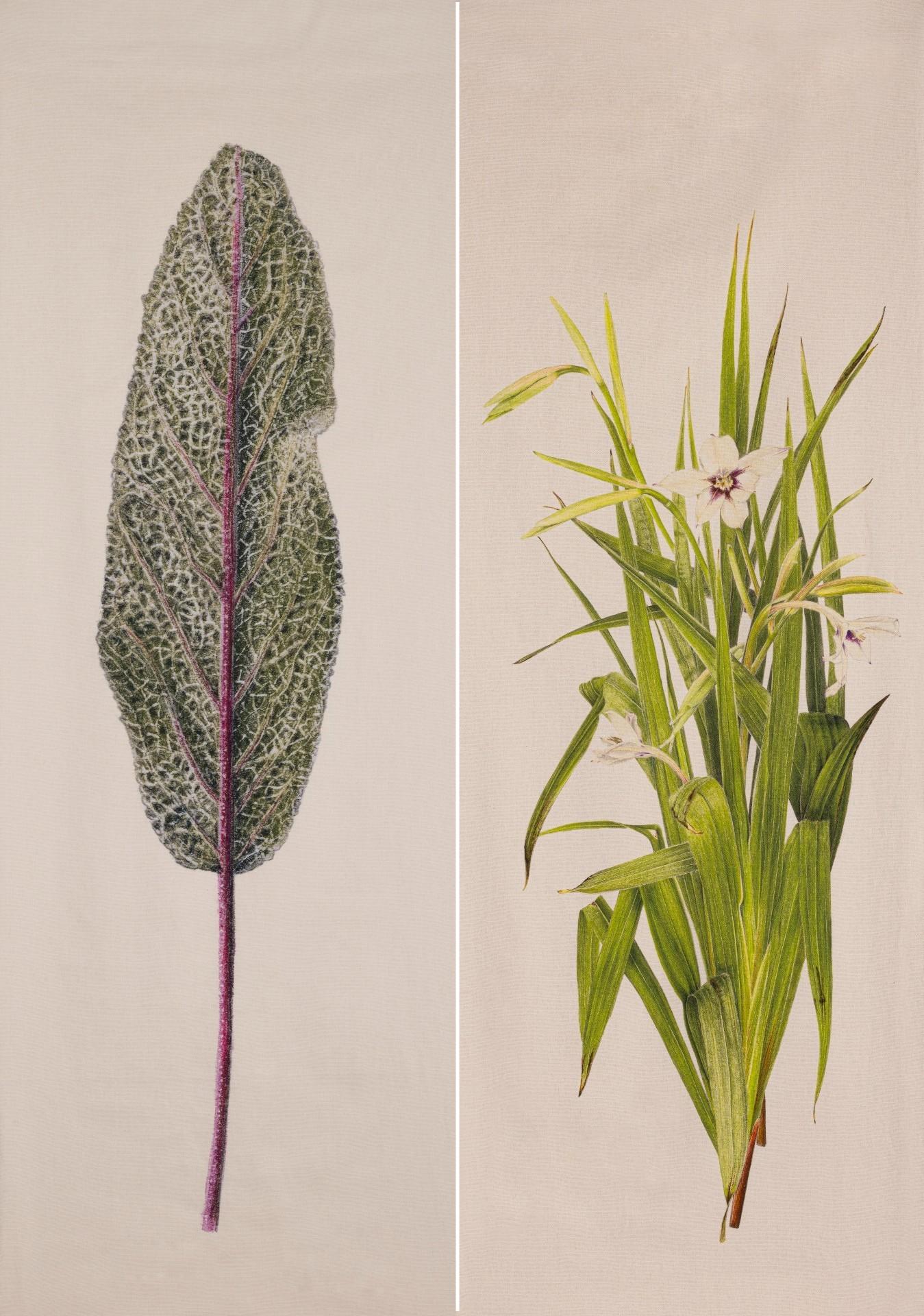 SAGE/GLADIOLUS BESPOKE FABRIC